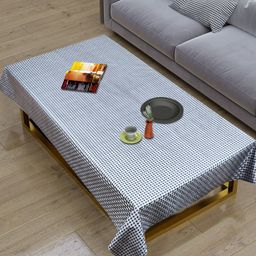 Dakshya Industries Grey Checked Rectangular 4-Seater Table Cover-34