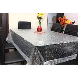 CASA-NEST Silver-Toned & White 3D Rectangle Table Cover-35