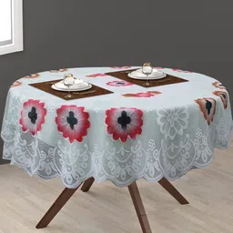 LooMantha Green Floral Cotton Round 2-Seater Table Cover-23