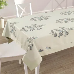 SWAYAM Green Ethnic Motifs Cotton 6-Seater Table Cover-image-80