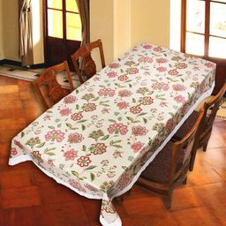 Aura Cream-Coloured Floral Printed 6-Seater Rectangle Table Cover-41