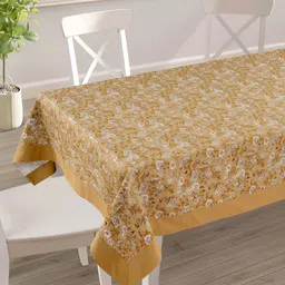 SWAYAM Brown Floral Cotton 8-Seater Table Cover-image-62