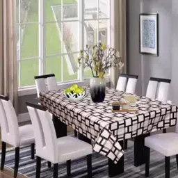 Aura Grey Geometric Printed Rectangle Table Cover-18