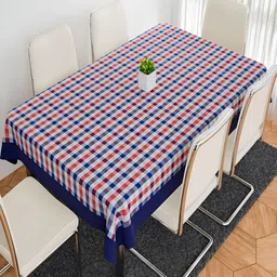 Kuber Industries Red Printed Cotton 6-Seater Table Cover-24