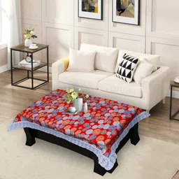 DREAM CARE Red & Grey Geometric Printed Waterproof Rectangular Center Table Cover-17