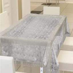 Kuber Industries Grey Printed 6 Seater Rectangular Waterproof Table Cover-57