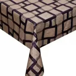 Aura Beige & Brown Geometric 5 Seater  Table Cover-15