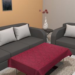 Aura Maroon Ethnic Motifs Printed 2-Seater Rectangle Table Cover-58