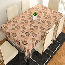 Kuber Industries Cream Printed 6-Seater Table Cover-image-8