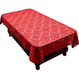 Kuber Industries Maroon-Coloured Self-Design Cotton 4-Seater Rectangular Table Cover-36