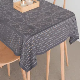 Kuber Industries Grey Ethnic Motifs Cotton 2-Seater Table Cover-42