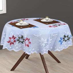LooMantha Blue Floral Cotton Round 2-Seater Table Cover-49