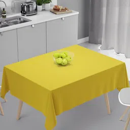 HOME COLORS.IN Yellow Square Cotton Table Cover-12