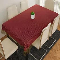 Kuber Industries Maroon Printed 6-Seater Table Cover-image-97