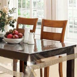 Aura Gold-Toned & Transparent 6 Seater Rectangle Table Cover-picture-11