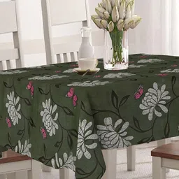 Aura Green & White Floral 4-Seater Rectangle Table Cover-picture-24