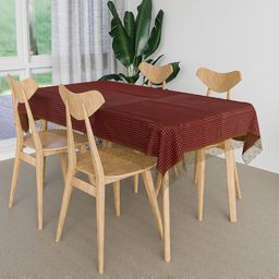 Kuber Industries Red & Maroon Checked 4-seater Table Cover-16