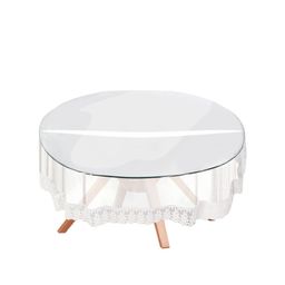 Dakshya Industries Transparent & Silver Toned 6-Seater Table Cover-24
