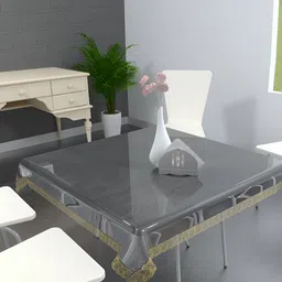 MONKDECOR Transparent Square Waterproof 6-Seater Table Cover-picture-0