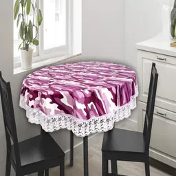 Dakshya Industries Purple Printed PVC 6 Seater Table Cover-13