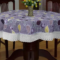 Dakshya Industries Purple Printed PVC 6 Seater Table Cover-35
