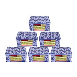 Home Fresh Set of 6 Blue Printed Saree Covers-32