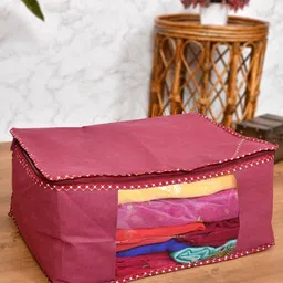 Home Fresh Set of 4 Maroon & Black Printed Saree Covers-18