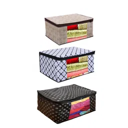 Home Fresh Set Of 3 Printed Saree Organisers-29