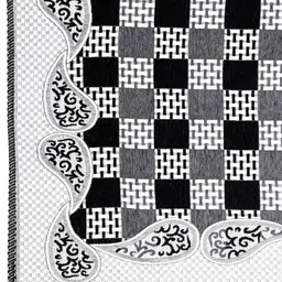 BELLA TRUE Black & White Checked Rectangular Table Cover image 4