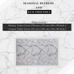 Kuber Industries Grey 2 Pieces Abstract Printed Waterproof Rectangle Table Cover image 4