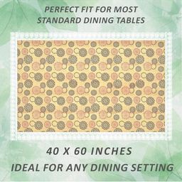 REVEXO Cream-Coloured & Pink Geometric Printed Rectangle 4-Seater Table Covers image 4