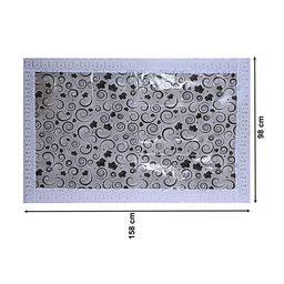 Kuber Industries White & Black Printed 4-Seater Rectangular Waterproof Table Cover image 2