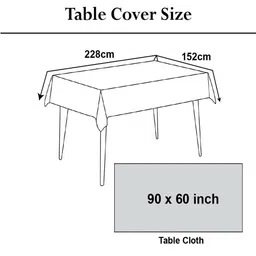 Kuber Industries Grey Printed 6-Seater Rectangular Table Cover image 3