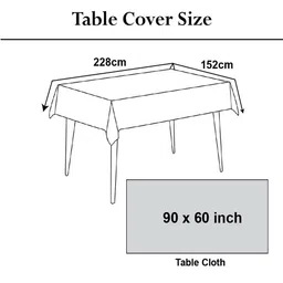 Kuber Industries Grey Printed 6 Seater Rectangular Waterproof Table Cover image 5
