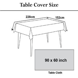 Kuber Industries Brown & White Geometric Printed 6 Seater Rectangular Table Cover image 2