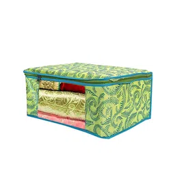 Home Fresh Set Of 5 Green Printed Saree Organisers image 3
