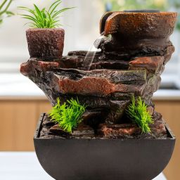 Ekhasa Brown Tabletop Waterfall Fountain-image-16
