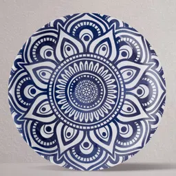nestroots Blue & White Printed Cobalt Constellation Wall Plate Decor-image-5