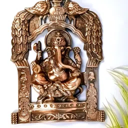 apka mart Bronze Ganesh Textured Metal Wall Hanging Decor-image-76