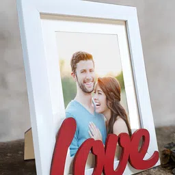 Art Street White & Red Wooden Table Photo Frame-44
