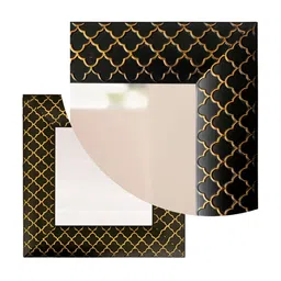 Art Street Black & Beige 2-Pcs Patterned Square Shaped Wall Mirrors image 2