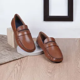 DAVINCHI Men Round Toe Comfort Insole Suede Loafers-image-28