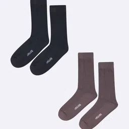 AIR GARB Pack Of 2 Ribbed Moisture-Wicking Calf Length Socks-image-80