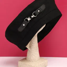 HAUTE SAUCE by  Campus Sutra Black Solid Casual Beret Hat-image-71