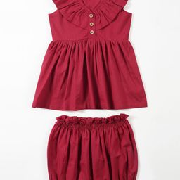 BAESD Girls V-Neck Cotton Fit & Flare Dress-image-27