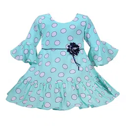 Wish Karo Girls Blue Georgette Fit &Flare Dress-picture-44