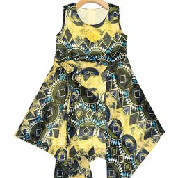 Creative Kids Green Ethnic Motifs Georgette Dress-picture-21