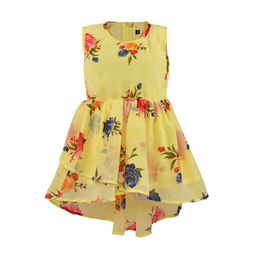 Wish Karo Yellow Floral Printed Georgette Fit & Flared Dress-picture-42