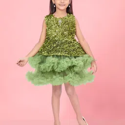 BAESD Round Neck Sleeveless Net A-Line Dress-image-76