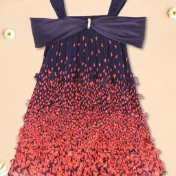 CUTECUMBER Applique Cold-Shoulder Sleeves A-Line Dress-image-9